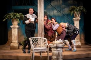 APT's 12th Night. Pictured: David Daniel, Triney Sandoval, Phoebe Gonzalez, Ted Deasy. Photo Cred: Liz Lauren